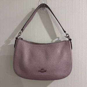 Coach Chelsea Pebbled Leather Shoulder Bag – Light Grey | Excellent Condition